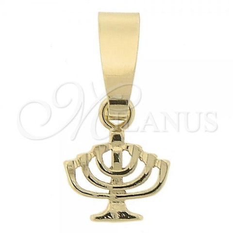 Oro Laminado Religious Pendant, Gold Filled Style Cross Design, Diamond Cutting Finish, Golden Finish, 5.187.006