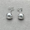 Sterling Silver Stud Earring, Ball Design, Polished, Silver Finish, 02.401.0055.06