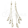 Oro Laminado Long Earring, Gold Filled Style Leaf Design, Golden Finish, 5.084.012