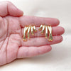 Oro Laminado Stud Earring, Gold Filled Style Polished, Golden Finish, 02.282.0027