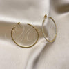 Oro Laminado Medium Hoop, Gold Filled Style with White Crystal, Polished, Golden Finish, 02.379.0055.1.45