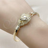 Oro Laminado Individual Bangle, Gold Filled Style Lion Design, Polished, Golden Finish, 07.192.0033.04 (05 MM Thickness, Size 4 - 2.25 Diameter)