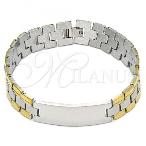 Stainless Steel Solid Bracelet, Polished, Two Tone, 03.114.0286.1.09