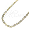 Oro Laminado Basic Necklace, Gold Filled Style Mariner Design, Diamond Cutting Finish, Golden Finish, 04.213.0247.22