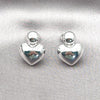 Rhodium Plated Stud Earring, Chunky and Ball Design, Polished, Rhodium Finish, 02.60.0159.1