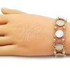 Oro Laminado Fancy Bracelet, Gold Filled Style San Benito Design, Polished, Golden Finish, 03.331.0326.08