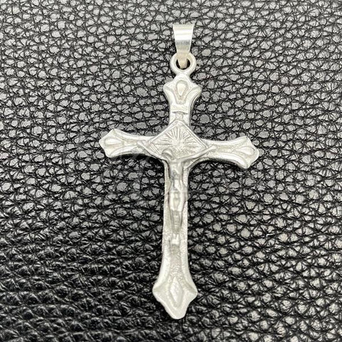 Sterling Silver Religious Pendant, Crucifix Design, Polished, Silver Finish, 05.392.0033