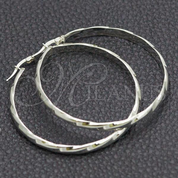 Sterling Silver Large Hoop, Diamond Cutting Finish, Silver Finish, 02.389.0132.50