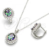 Sterling Silver Earring and Pendant Adult Set, with White and  Cubic Zirconia, Polished, Rhodium Finish, 10.186.0023