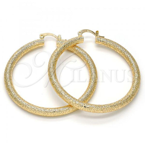 Oro Laminado Large Hoop, Gold Filled Style Matte Finish, Golden Finish, 02.170.0126.50