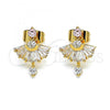 Oro Laminado Stud Earring, Gold Filled Style with Pink and White Cubic Zirconia, Polished, Golden Finish, 02.387.0094.3