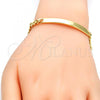 Oro Laminado ID Bracelet, Gold Filled Style Miami Cuban Design, Polished, Golden Finish, 5.227.011.1.08