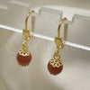 Oro Laminado Dangle Earring, Gold Filled Style Ball Design, Polished, Golden Finish, 5.123.010