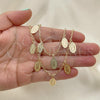 Oro Laminado Necklace and Bracelet, Gold Filled Style Guadalupe Design, Polished, Golden Finish, 06.63.0209