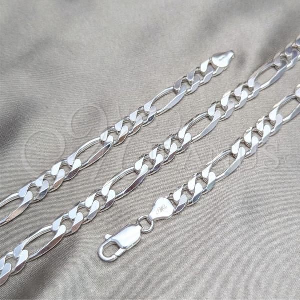 Sterling Silver Basic Bracelet, Figaro Design, Polished, Silver Finish, 04.420.0009.9