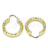 Oro Laminado Medium Hoop, Gold Filled Style Diamond Cutting Finish, Golden Finish, 02.213.0309.30