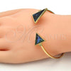 Gold Tone Individual Bangle, with Light Tanzanite Mother of Pearl, Polished, Golden Finish, 07.263.0004.1.GT (02 MM Thickness, One size fits all)