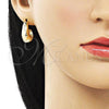 Oro Laminado Stud Earring, Gold Filled Style Polished, Golden Finish, 02.163.0225