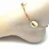 Oro Laminado Fancy Anklet, Gold Filled Style Shell Design, Polished, Golden Finish, 03.63.2083.10
