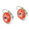 Rhodium Plated Leverback Earring, with Light Siam Swarovski Crystals, Polished, Rhodium Finish, 02.239.0005.1