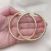 Oro Laminado Extra Large Hoop, Gold Filled Style Hollow Design, Diamond Cutting Finish, Golden Finish, 02.170.0309.70