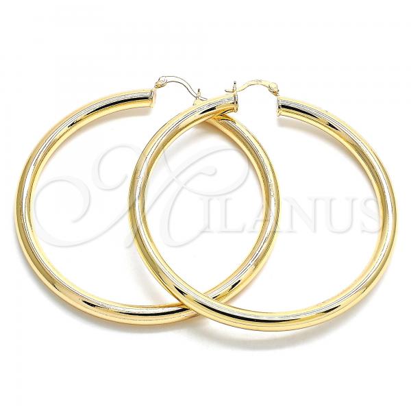 Oro Laminado Extra Large Hoop, Gold Filled Style Hollow Design, Polished, Golden Finish, 02.170.0314.70