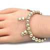 Oro Laminado Adjustable Bolo Bracelet, Gold Filled Style Heart Design, Polished, Golden Finish, 03.63.2012.08
