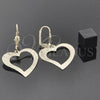 Oro Laminado Dangle Earring, Gold Filled Style Heart Design, Golden Finish, 02.63.0996