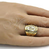 Oro Laminado Mens Ring, Gold Filled Style Polished, Golden Finish, 01.185.0009.10 (Size 10)