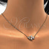 Oro Laminado Pendant Necklace, Gold Filled Style Heart Design, with White Cubic Zirconia, Polished, Golden Finish, 04.213.0034.16