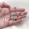 Oro Laminado Medium Rosary, Gold Filled Style Guadalupe and Cross Design, with Multicolor Crystal, Polished, Golden Finish, 09.326.0008.18