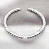 Rhodium Plated Individual Bangle, with White Cubic Zirconia, Polished, Rhodium Finish, 07.60.0009.1