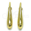 Oro Laminado Stud Earring, Gold Filled Style Teardrop and Hollow Design, Polished, Golden Finish, 02.428.0046