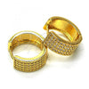 Oro Laminado Huggie Hoop, Gold Filled Style with White Micro Pave, Polished, Golden Finish, 02.195.0072.20