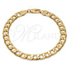 Oro Laminado Basic Bracelet, Gold Filled Style Curb Design, Polished, Golden Finish, 5.222.003.07