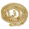 Gold Tone Basic Necklace, Pave Cuban Design, Polished, Golden Finish, 04.242.0037.30GT