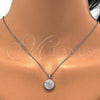 Sterling Silver Earring and Pendant Adult Set, with White Cubic Zirconia, Polished, Rhodium Finish, 10.174.0269
