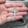 Sterling Silver Religious Pendant, Cross Design, Polished, Silver Finish, 05.392.0099