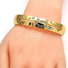 Gold Tone Individual Bangle, with White Crystal, Polished, Golden Finish, 07.252.0028.05.GT (13 MM Thickness, Size 5 - 2.50 Diameter)