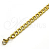 Stainless Steel Basic Bracelet, Curb Design, Polished, Golden Finish, 03.256.0012.08