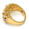 Oro Laminado Multi Stone Ring, Gold Filled Style with White Cubic Zirconia, Polished, Golden Finish, 01.210.0024.07 (Size 7)