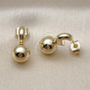 Oro Laminado Stud Earring, Gold Filled Style Ball Design, Polished, Golden Finish, 02.428.0001