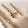 Oro Laminado Multi Stone Ring, Gold Filled Style Baguette Design, with White Cubic Zirconia, Polished, Golden Finish, 01.266.0063