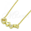 Sterling Silver Pendant Necklace, Heart Design, with White Cubic Zirconia, Polished, Golden Finish, 04.336.0053.2.16