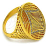 Oro Laminado Multi Stone Ring, Gold Filled Style with White Cubic Zirconia, Polished, Golden Finish, 01.118.0051.08 (Size 8)
