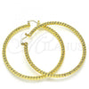 Oro Laminado Extra Large Hoop, Gold Filled Style Diamond Cutting Finish, Golden Finish, 02.170.0274.70