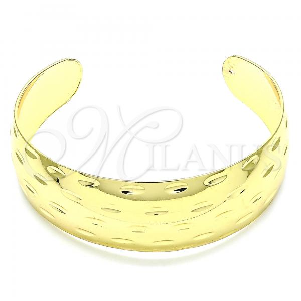 Oro Laminado Individual Bangle, Gold Filled Style Diamond Cutting Finish, Golden Finish, 07.156.0053 (20 MM Thickness, One size fits all)