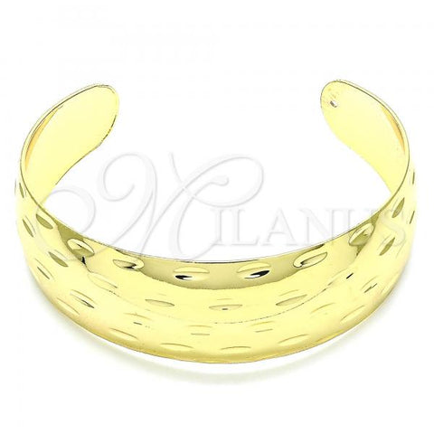Oro Laminado Individual Bangle, Gold Filled Style Diamond Cutting Finish, Golden Finish, 07.156.0053 (20 MM Thickness, One size fits all)