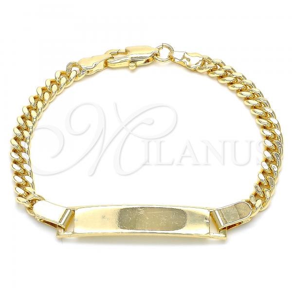 Oro Laminado ID Bracelet, Gold Filled Style Polished, Golden Finish, 03.63.2088.06