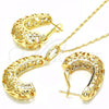 Oro Laminado Earring and Pendant Adult Set, Gold Filled Style Polished, Golden Finish, 10.163.0005